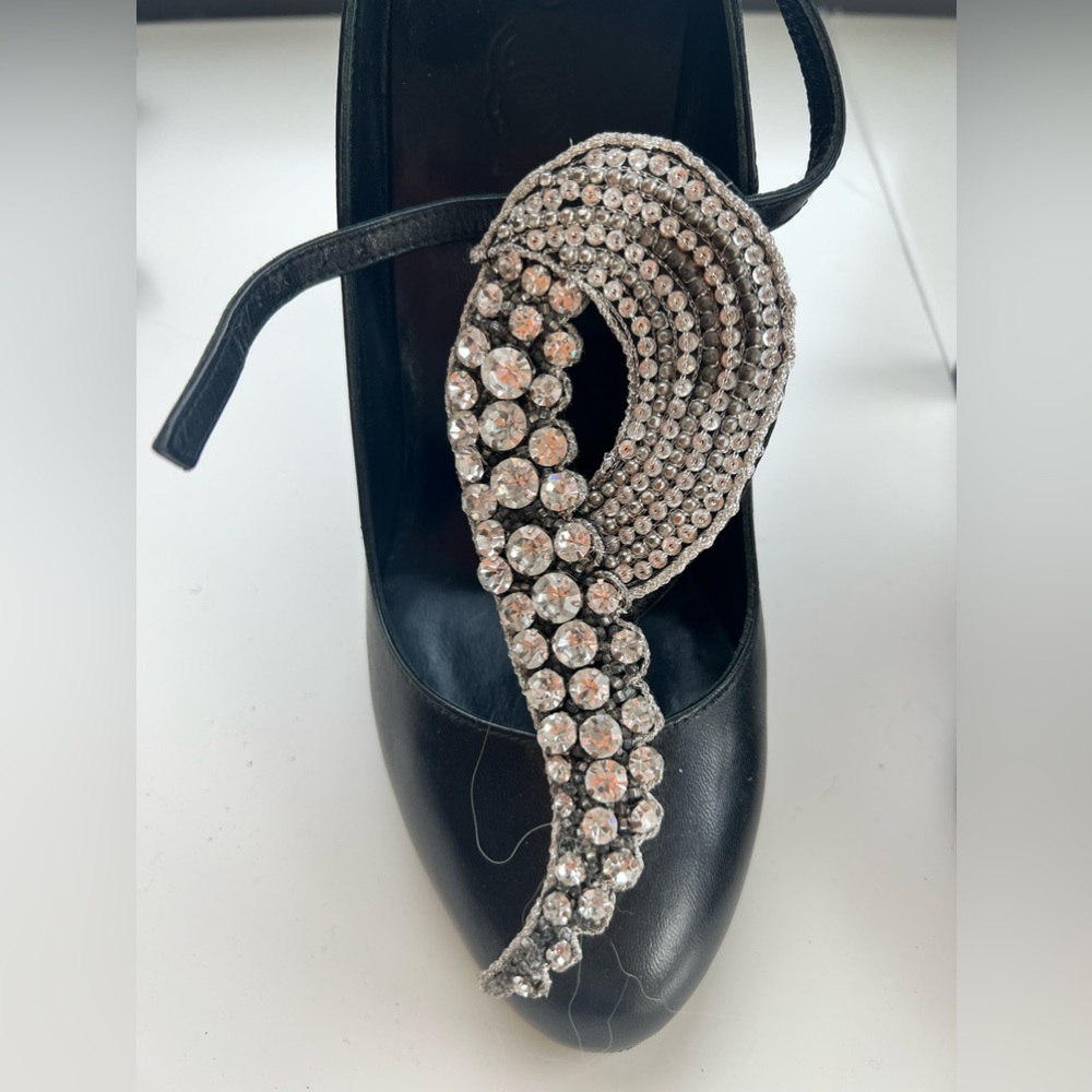 Chanel Haute Couture Heels, Black with jewel encrusted detailing